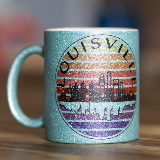 Louisville Blue Glitter Mug 11oz