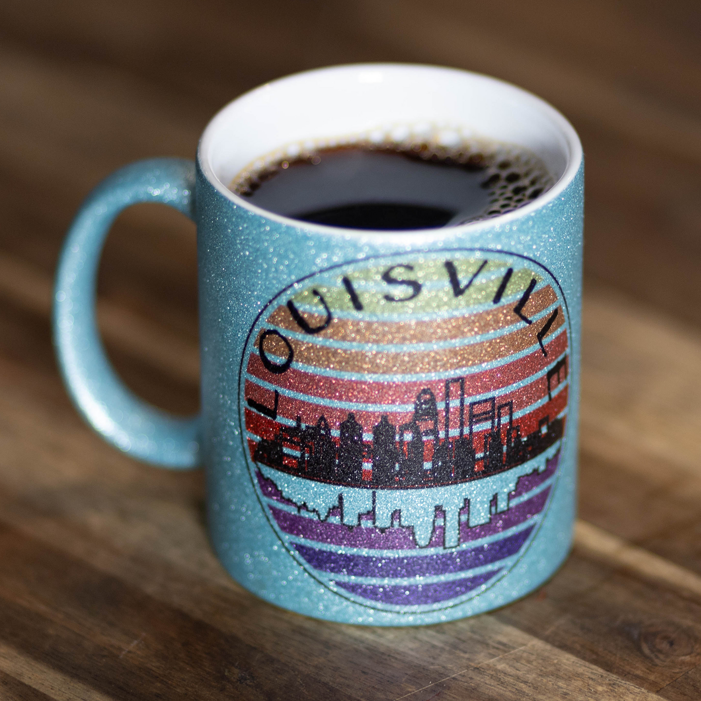 Louisville Blue Glitter Mug 11oz