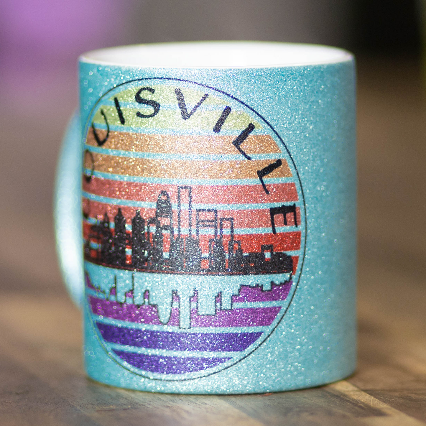 Louisville Blue Glitter Mug 11oz