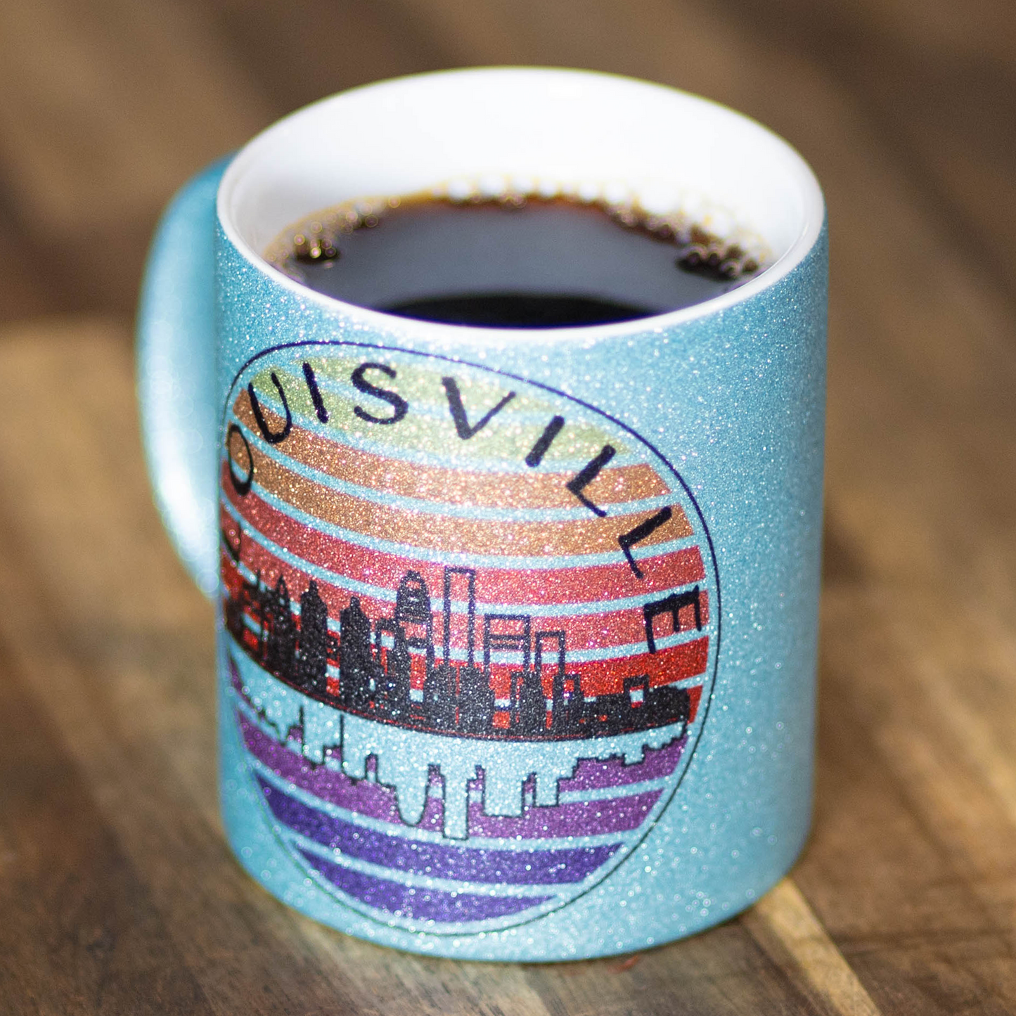 Louisville Blue Glitter Mug 11oz