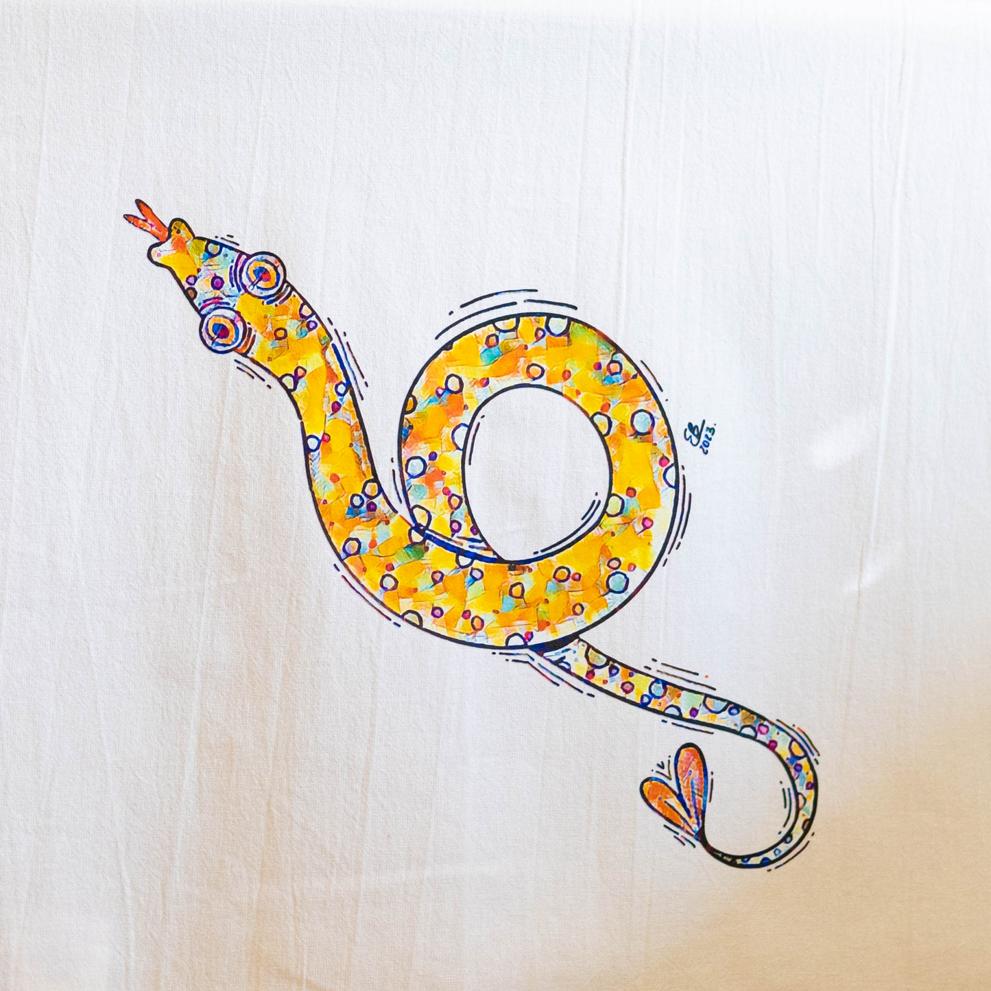 Colorful Snake Decorative Tea Towel