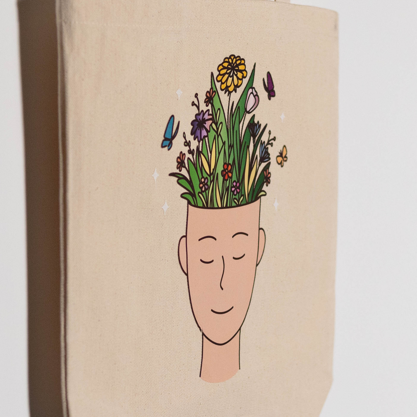 Plant Head Canvas Tote Bag